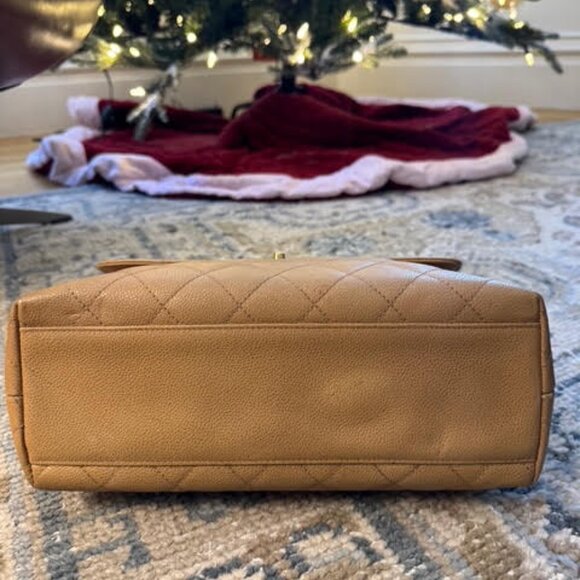 Vintage CHANEL Quilted Matelasse CC Logo Caviar Skin Handbag Purse - Picture 5 of 16